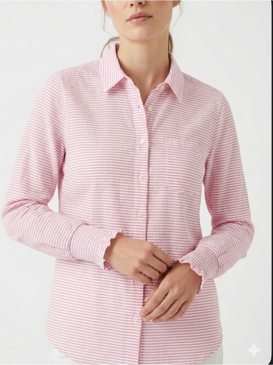 Joe Fresh Tops - Joe Fresh Pink and White Striped Shirt Size Small
